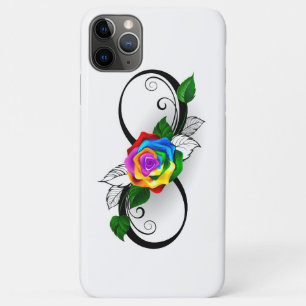 Capa Para iPhone 11 Pro Max Símbolo Infinito com Rosa do Arco-Íris