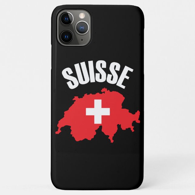 Capa Para iPhone 11 Pro Max Sinalizador de Mapa de Suiça do Suisse (Verso)