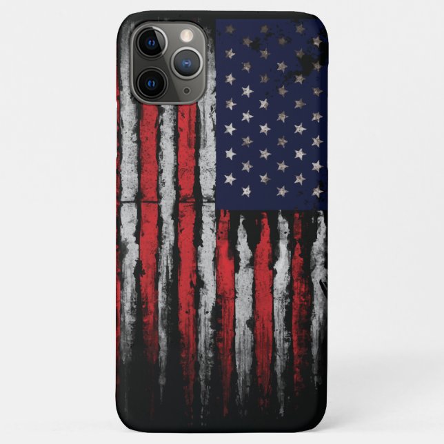 Capa Para iPhone 11 Pro Max Sinalizador Grunge U.S.A (Verso)