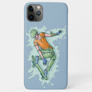 Capa Para iPhone 11 Pro Max Skater Voador Colorido, Ilustração Engraçada