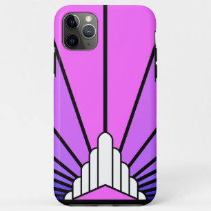 Capa Para iPhone 11 Pro Max Sol de arte deco roxo e rosa