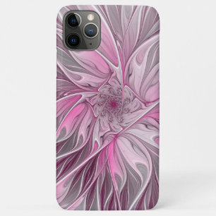Capa Para iPhone 11 Pro Max Sonho De Flor Rosa Fractal, Padrão De Fantasia Fl