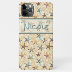 Capa Para iPhone 11 Pro Max Starfish no gabinete do iPhone / iPad da areia