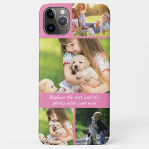 Capa Para iPhone 11 Pro Max Substitua texto e fotos por seu próprio