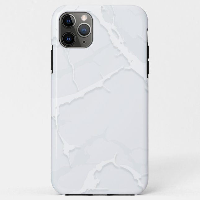 Capa Para iPhone 11 Pro Max Sucata de Mármore Branco Elegante (Verso)