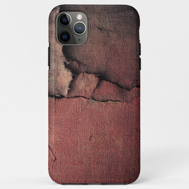 Capa Para iPhone 11 Pro Max Tattered Canvas Abstract in Rust and Earth (Verso)