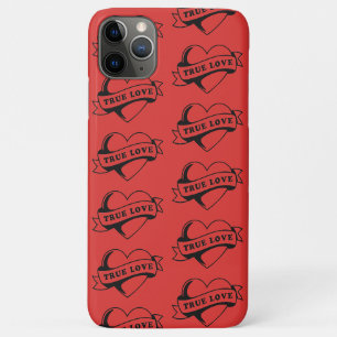 Capa Para iPhone 11 Pro Max Tatuagem de Coração do Amor Verdadeiro Design Cl