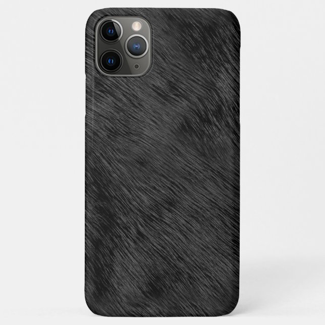 Capa Para iPhone 11 Pro Max Textura falsa de pele do Urso Negro (Verso)