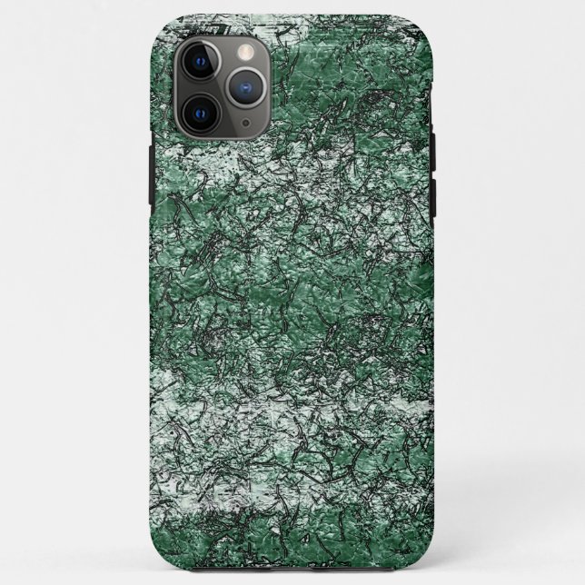 Capa Para iPhone 11 Pro Max Textura verde de óleo sobre palitos e fiapos (Verso)