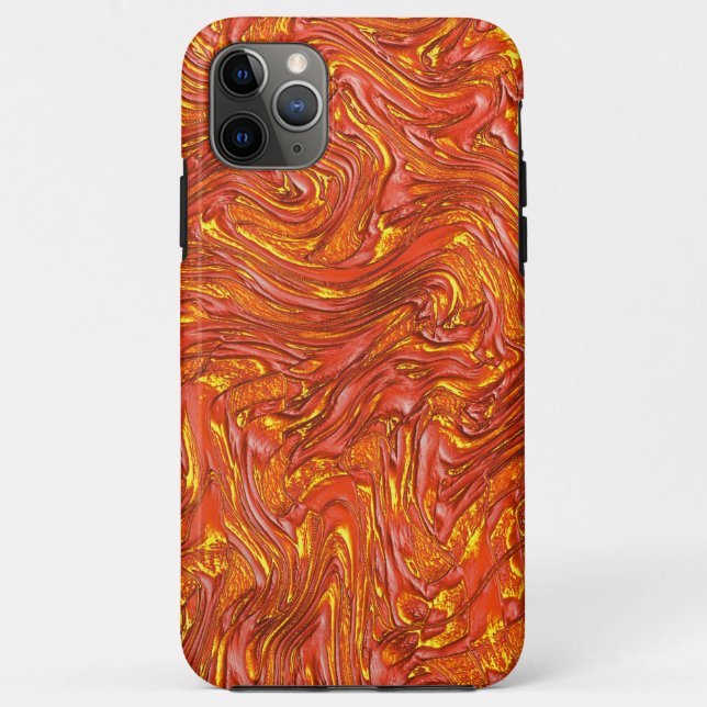 Capa Para iPhone 11 Pro Max Textura vermelha clara e vívida com tons amarelos (Verso)