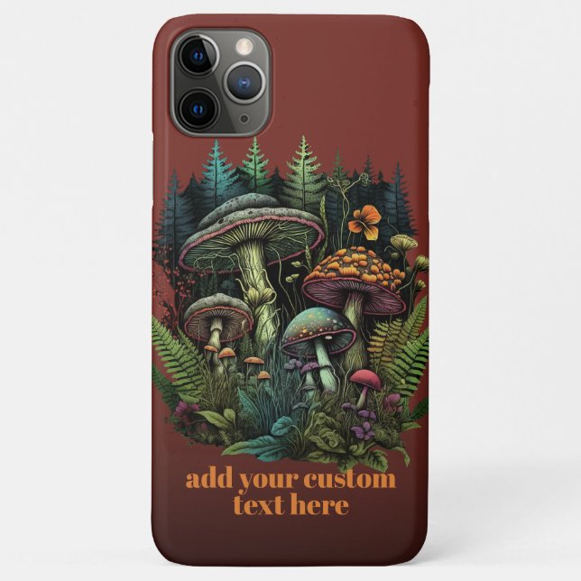 Capa Para iPhone 11 Pro Max Toadstool de Flor Selvagem de Cogumelo Personaliza (Verso)
