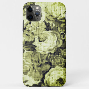 Capa Para iPhone 11 Pro Max Toile Floral Vintage Verde