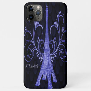 Capa Para iPhone 11 Pro Max Torre Eiffel Torre Roxo