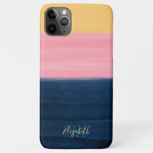 Capa Para iPhone 11 Pro Max Traços Amarelos Cor-de-rosa-azul-verão Tintas em T