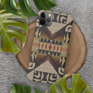 Capa Para iPhone 11 Pro Max Trendy Taupe Tan Beige Brown Red Black Mosaico Art