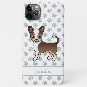 Capa Para iPhone 11 Pro Max Tricolor Suave Casaco Chihuahua & Nome