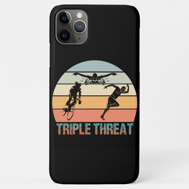 Capa Para iPhone 11 Pro Max Tripla ameaça - Triathlon Sunset (Verso)