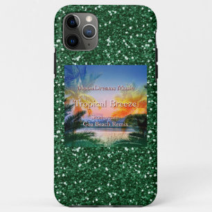 Capa Para iPhone 11 Pro Max Tropical Breeze Goa Beach Faux Glitter