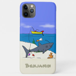 Capa Para iPhone 11 Pro Max Tubarão-cama engraçado e desenho animado