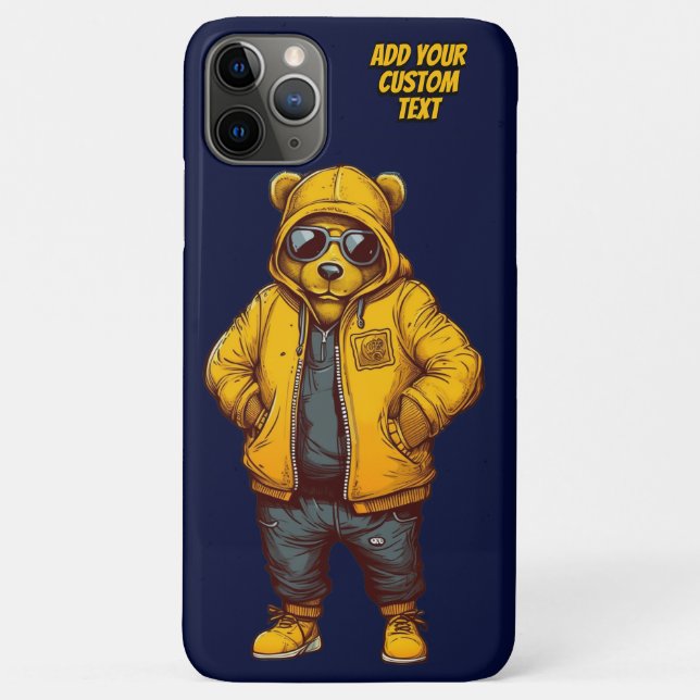 Capa Para iPhone 11 Pro Max Urso Legal Divertido Fashionista (Verso)