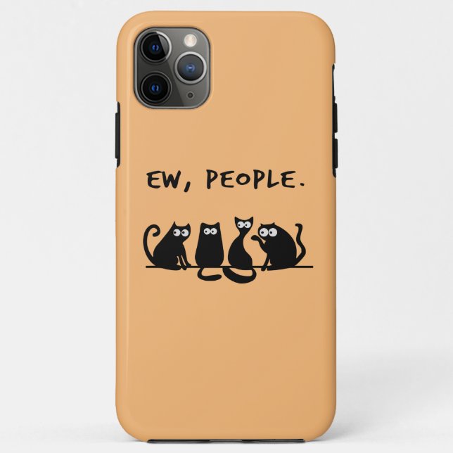 Capa Para iPhone 11 Pro Max Uw Pessoas Engraçadas Gatos Pretos (Verso)