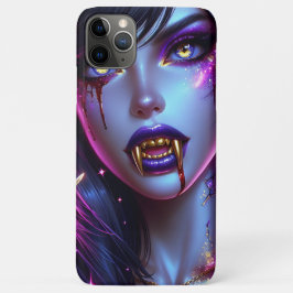 Capa Para iPhone 11 Pro Max Vampiro com Presas Douradas Ai Art