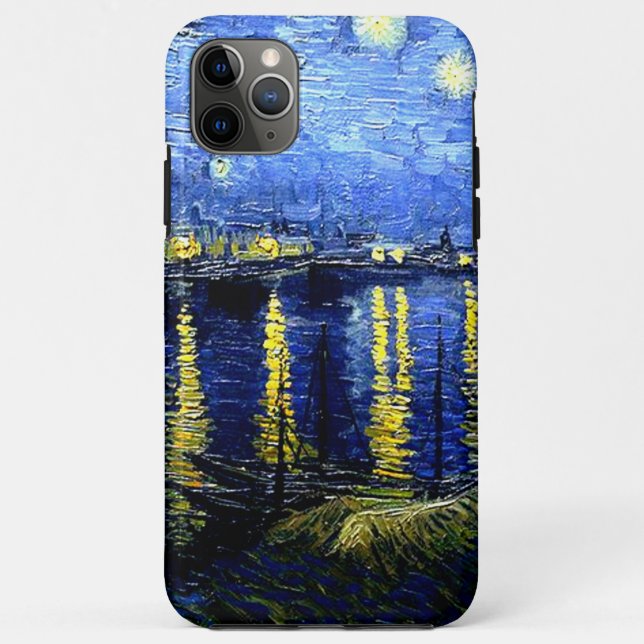Capa Para iPhone 11 Pro Max Van Gogh - Noite Estrelada sobre o Ródano (Verso)