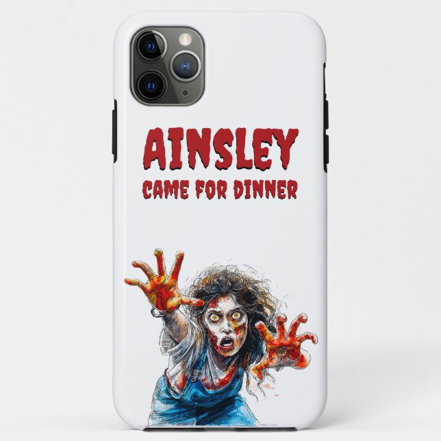 Capa Para iPhone 11 Pro Max Veio para o Janto Zombie Creepy Halloween (Verso)