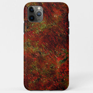 Capa Para iPhone 11 Pro Max Vermelho forte esfolado sobre o cinza áspero