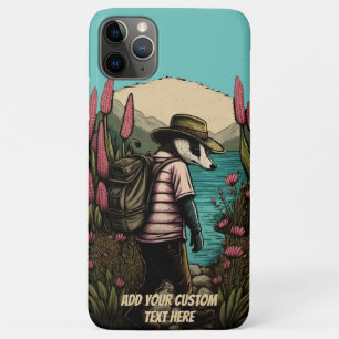 Capa Para iPhone 11 Pro Max Viajante Texugo em personalizado Cottagecore de fl