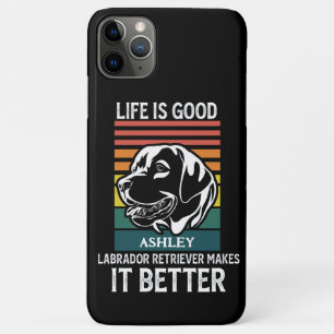 Capa Para iPhone 11 Pro Max Vida Boa Com Labrador Retriever Retro Vintage
