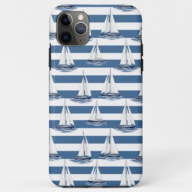 Capa Para iPhone 11 Pro Max Vida Costeira Oceanos Azul (Verso)