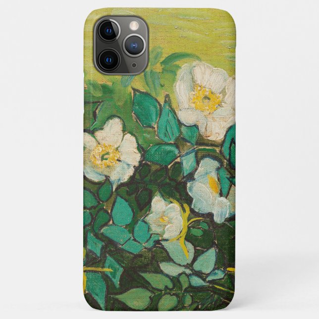 Capa Para iPhone 11 Pro Max Vincent Van Gogh Rosas Silvestres Arte Fino (Verso)