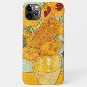Capa Para iPhone 11 Pro Max Vincent Van Gogh Traz Girassóis em Arte Vase