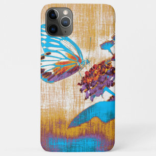 Capa Para iPhone 11 Pro Max Vintage Linda Borboleta em flor