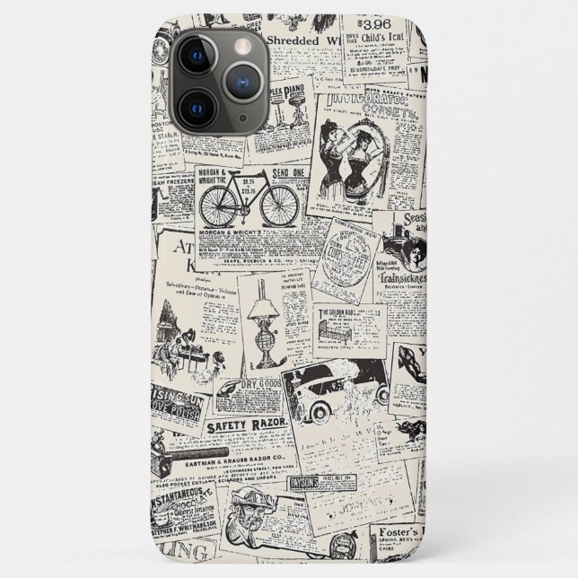 Capa Para iPhone 11 Pro Max Vintage Newspaper   (Verso)