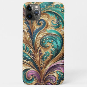 Capa Para iPhone 11 Pro Max Violeta Roxo Azul Turquesa Verde Dourado Padrão Pa