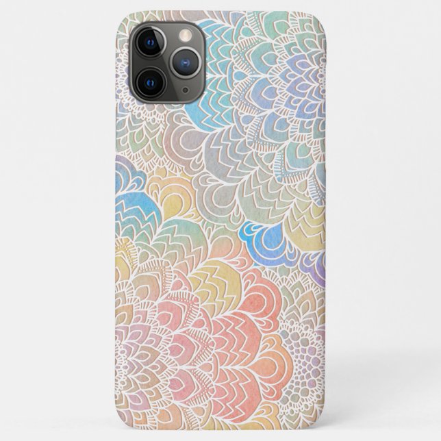 Capa Para iPhone 11 Pro Max Watercolor mandala (Verso)