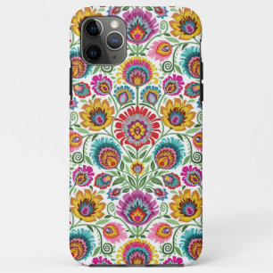 Capa Para iPhone 11 Pro Max Wycinanki Floral em Branco