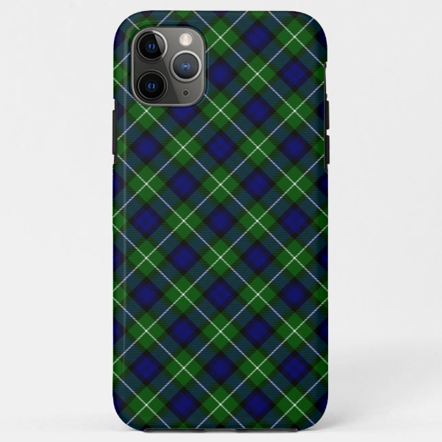 Capa Para iPhone 11 Pro Max Xadrez azul-tartan (Verso)
