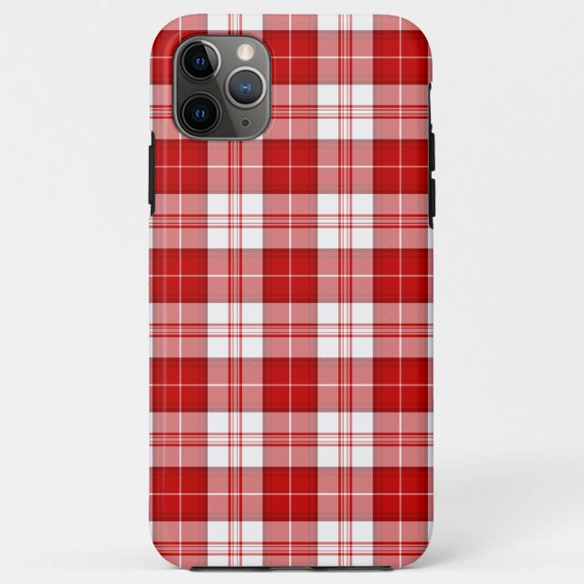 Capa Para iPhone 11 Pro Max Xadrez branca tartan tartan (Verso)