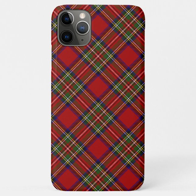Capa Para iPhone 11 Pro Max Xadrez Real Stewart Tartan Padrão Escocês (Verso)