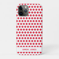 Médico Personalizado - Padrão Simples da Cruz Verm