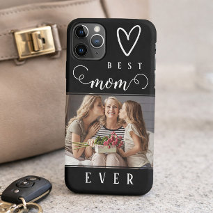 Capa Para iPhone 11 Pro Melhor Mãe do Mundo Foto em Letra Moderna