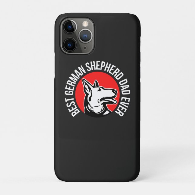 Capa Para iPhone 11 Pro Melhor Pai de German shepherd (Verso)