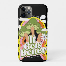 Capa Para iPhone 11 Pro Melhora | Boas Vibes e Groovy Sente-se Retroto C
