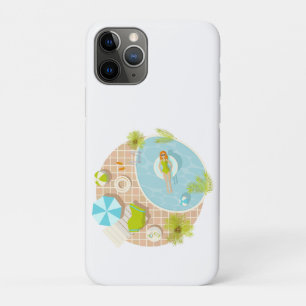 Capa Para iPhone 11 Pro Menina da festa de natação na praia de verão de bi