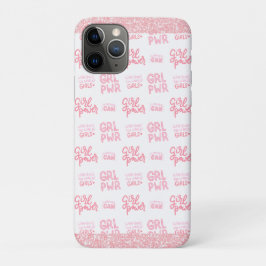 Capa Para iPhone 11 Pro Menina Rosa Glitter Gelado Gelado
