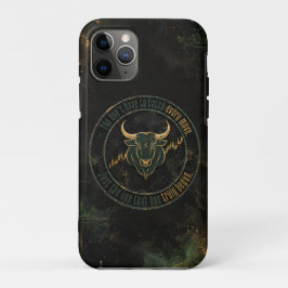 Capa Para iPhone 11 Pro Mentalidade de Negociação Touro de Ouro Esmeralda