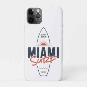 Capa Para iPhone 11 Pro Miami Surf – Design de Surfboard Sunset Vintage da